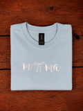 Light Blue and Light Pink Mama Bow T-Shirt