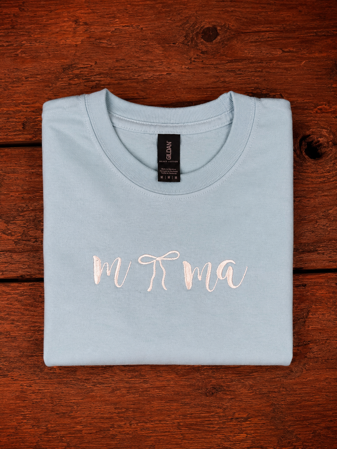 Light Blue and Light Pink Mama Bow T-Shirt